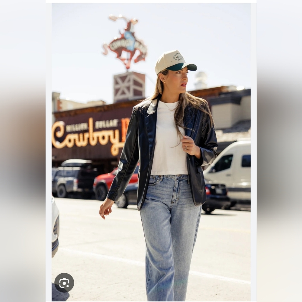 Roolee Black Faux Leather Jacket